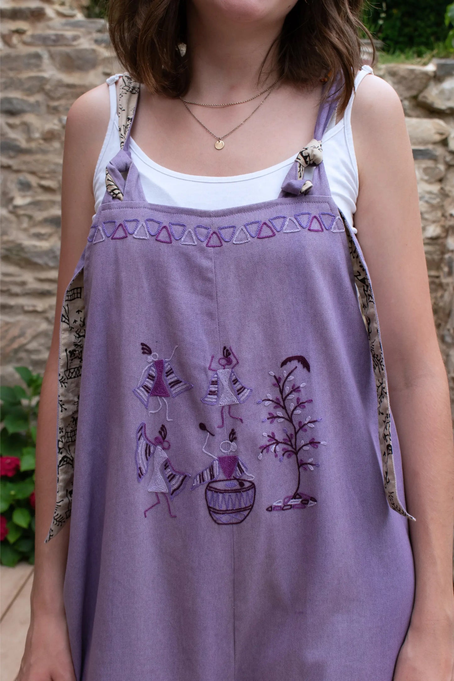 Organic Warli Tribal Art Reversible Khushi Overalls