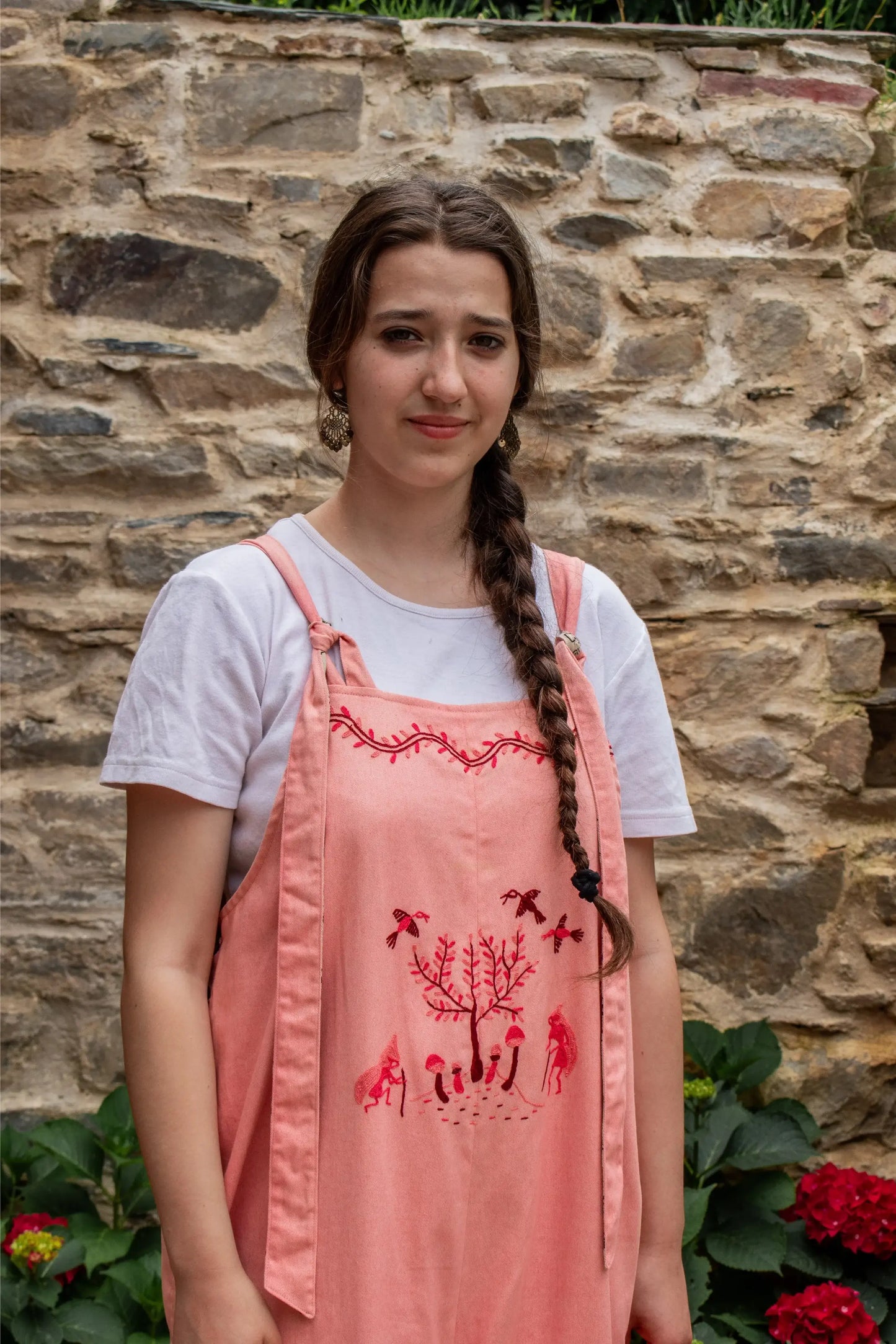 Organic Warli Art Boho Reversible Kheti Dungaree