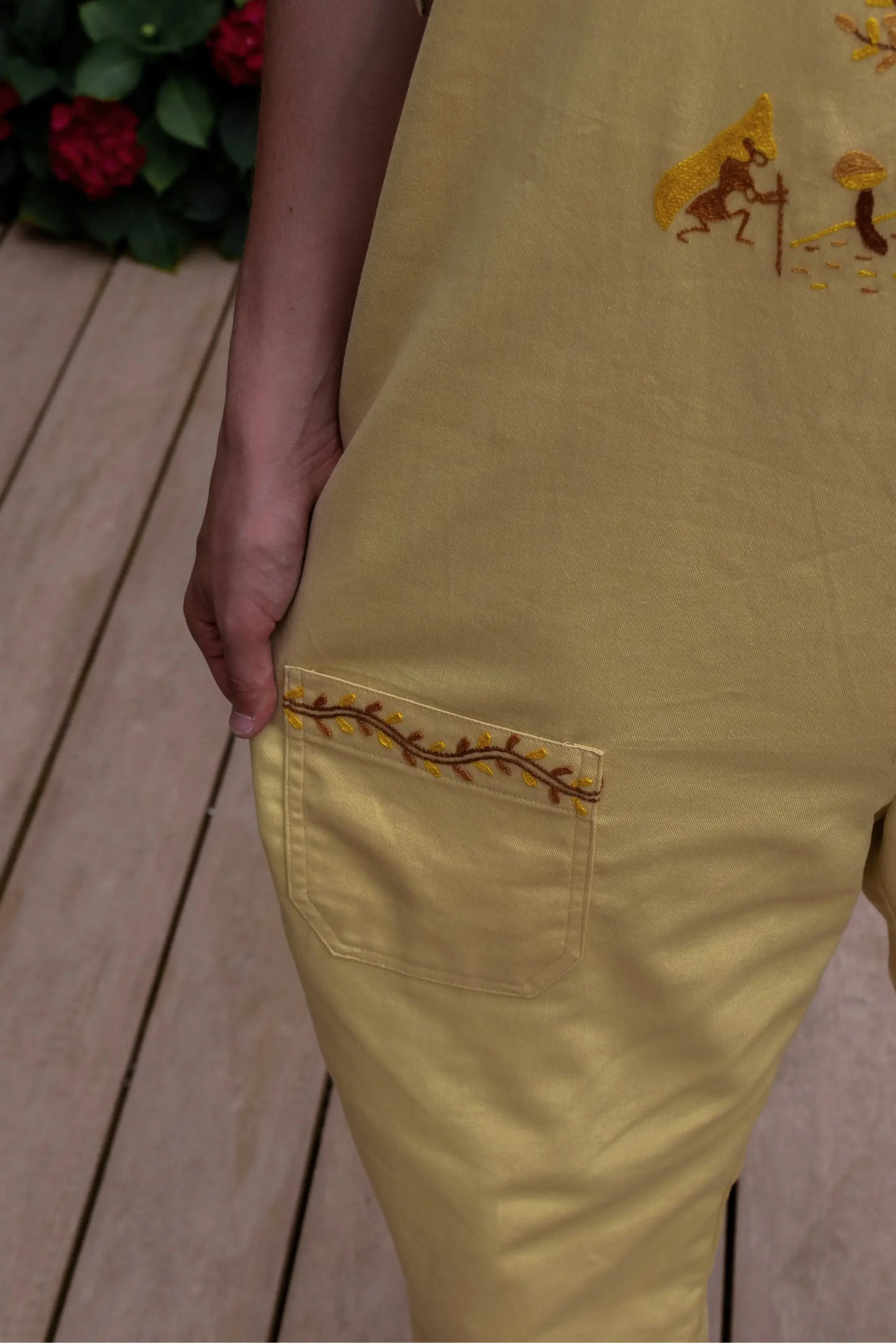Organic Warli Tribal Art Reversible Khushi Overalls