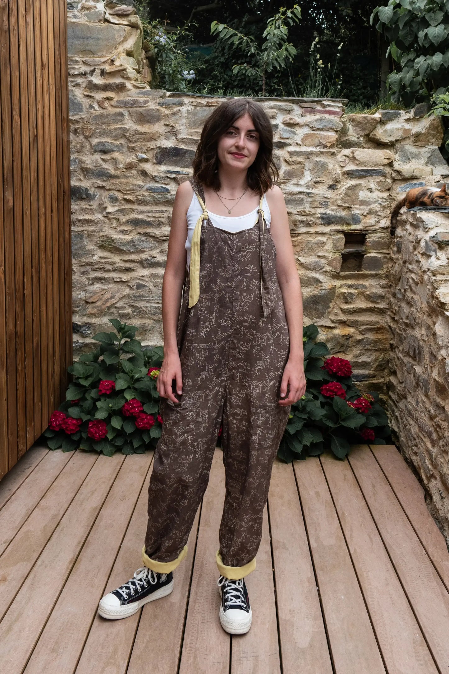 Organic Warli Tribal Art Reversible Khushi Overalls