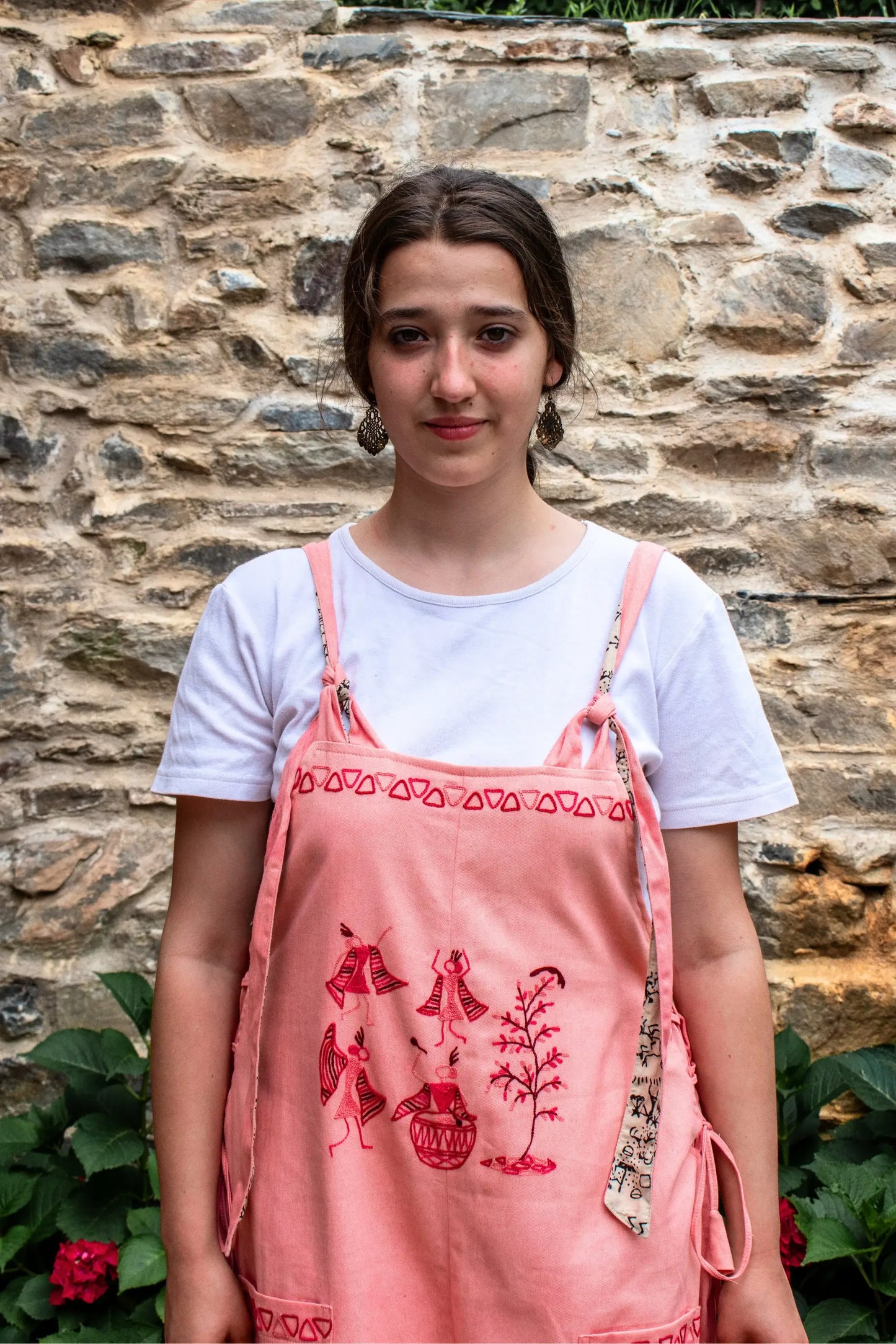 Organic Warli Art Boho Reversible Kheti Dungaree