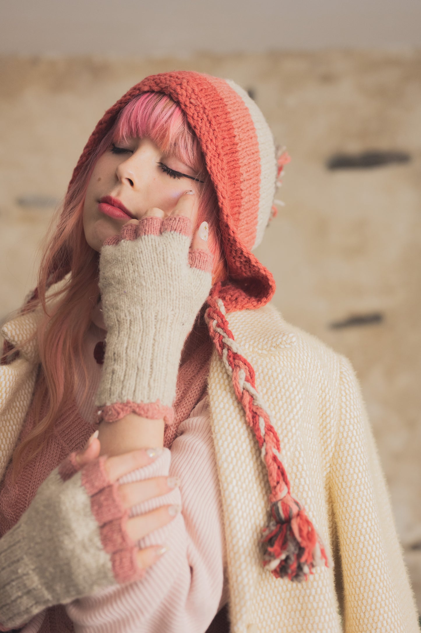 Kafal Fingerless Fringed Gloves
