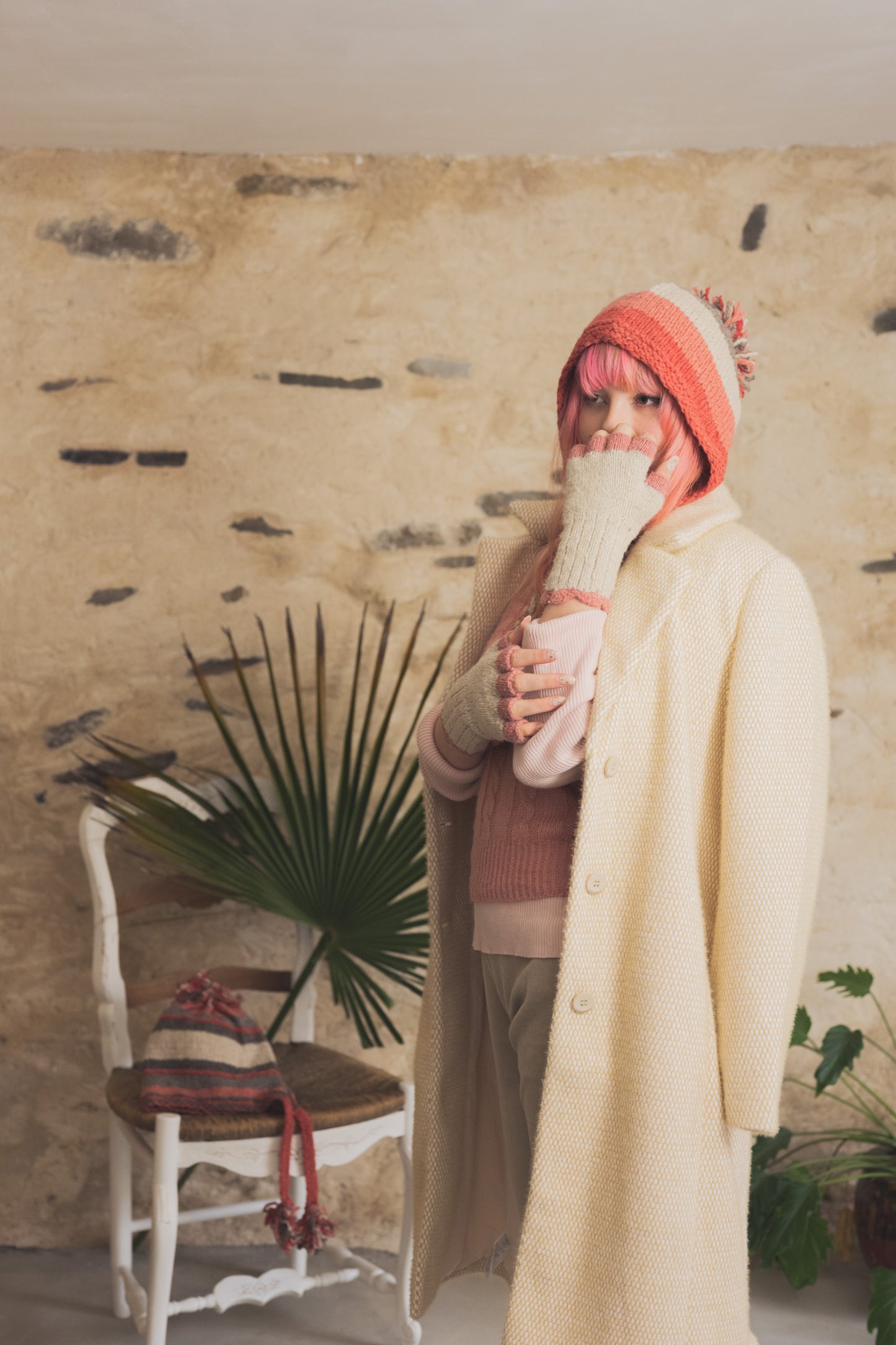 Kafal Fingerless Fringed Gloves