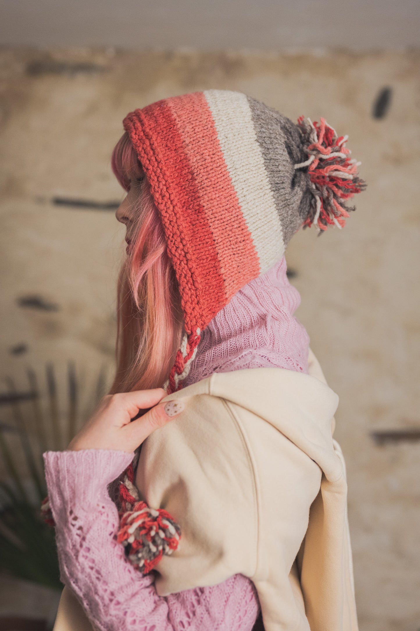 Sham Ombre Ear Flap Beanie