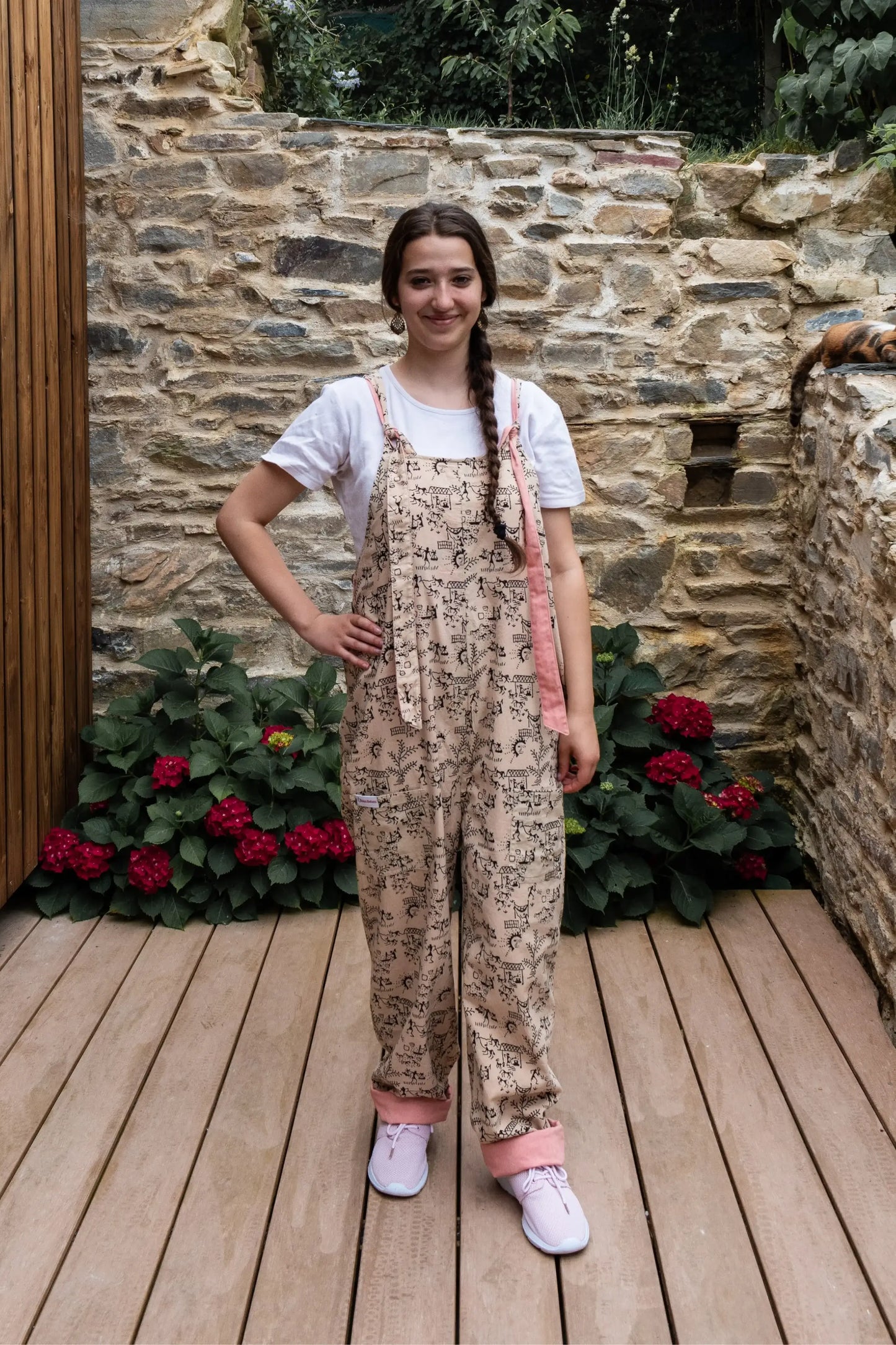 Organic Warli Tribal Art Reversible Khushi Overalls