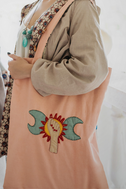 Organic Cotton Reversible Narivad Tote Bags With Traditional Warli Print